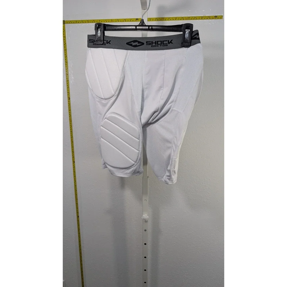 Shock Doctor White Padded Compression Shorts Mens Protective Football Baseball